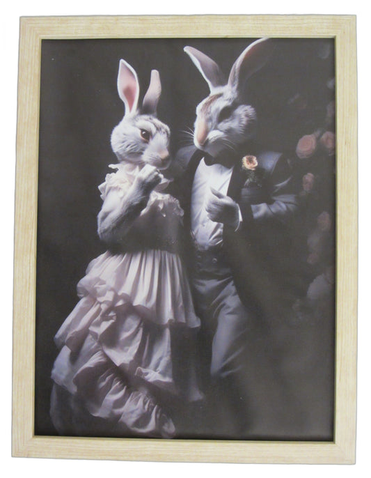 Ostern Hasen Bild 43 x 33cm gerahmt braun Design 2