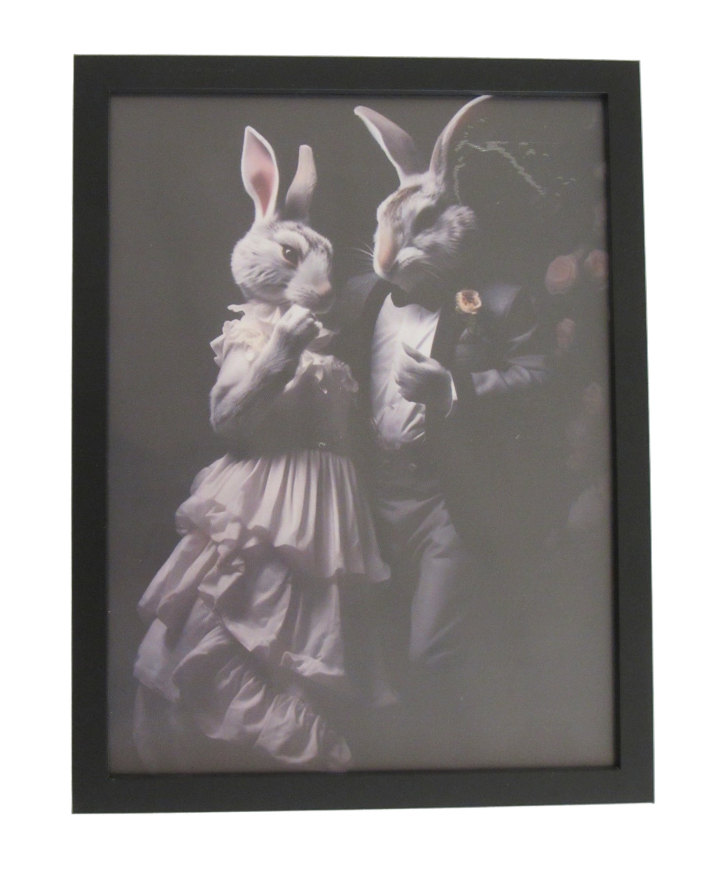 Ostern Hasen Bild 43 x 33cm gerahmt schwarz Design 2