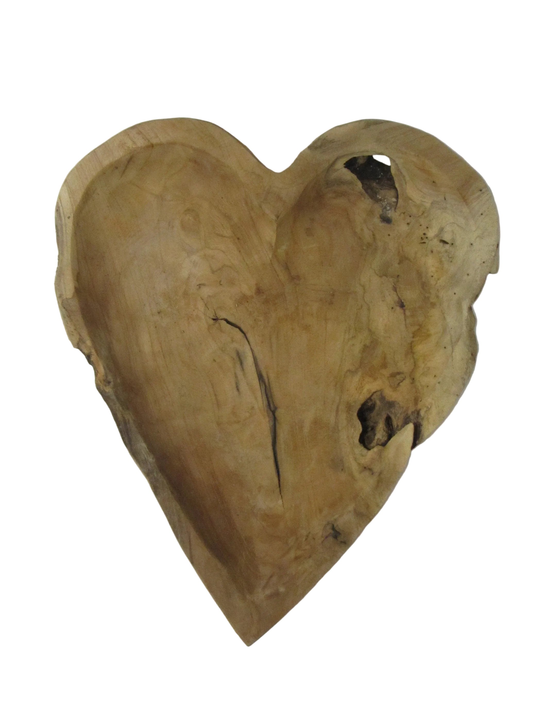 Teakholz Schale Herz 35cm Durchmesser