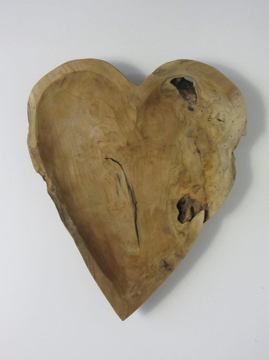Teakholz Schale Herz 35cm Durchmesser